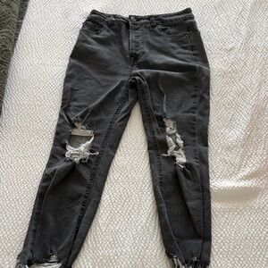 Distressed Black Women Jeans